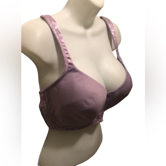 Breezies Microfill Full Coverage Underwire Bra Satin Trim 46B Purple A225683 - Picture 2 of 5